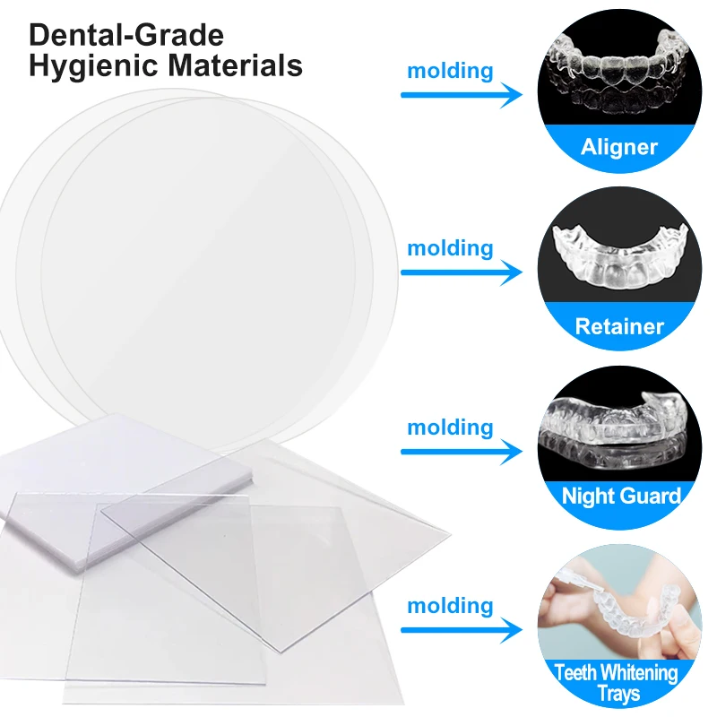 Dental Vacuum Forming Sheets Dental Lab Orthodontic Splint Retainer Slice Thermoforming Materials Soft/Hard Plastic1.0/1.5/2.0mm - view 4