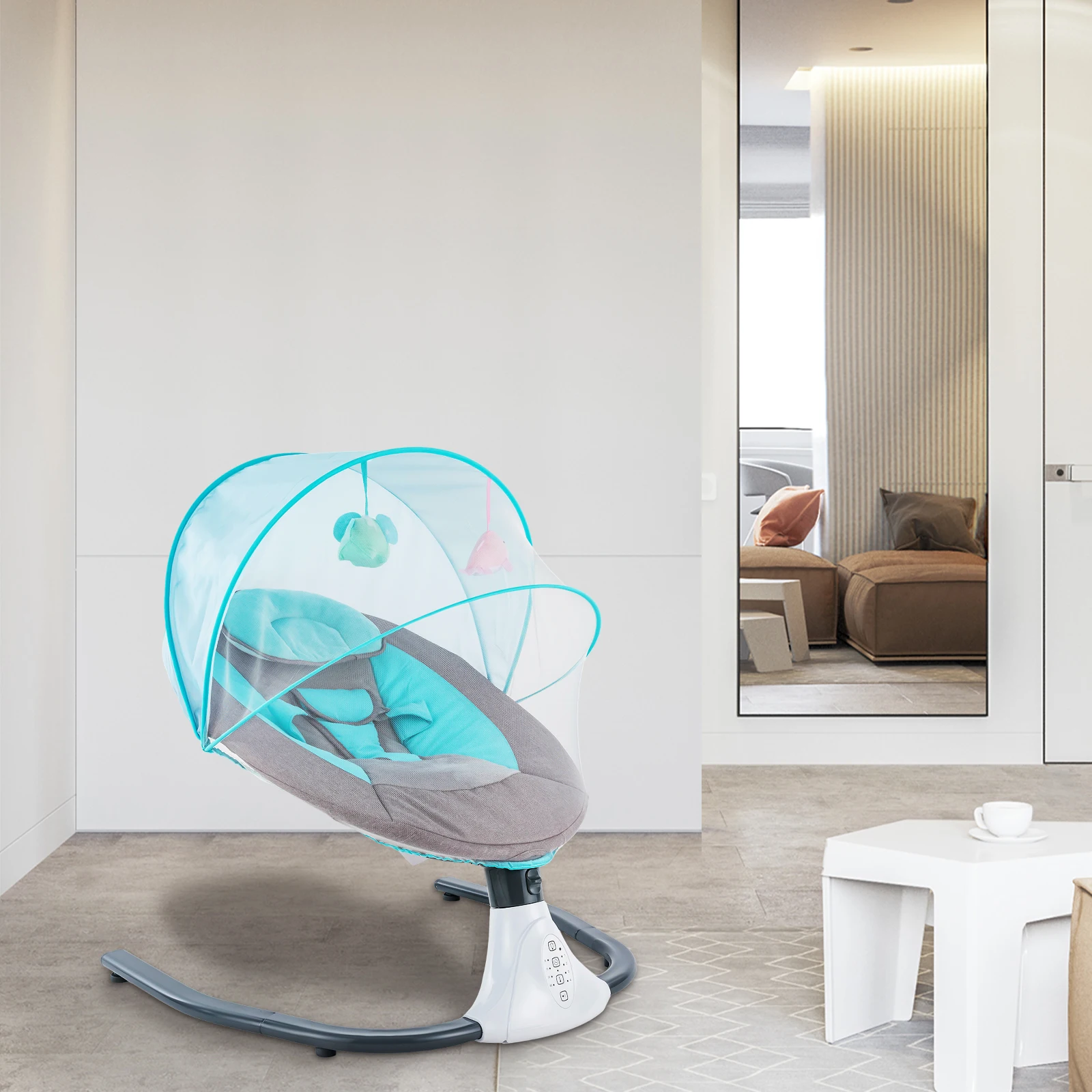 Baby Swing with Four Speed Regulation and Timing Features for Comfort and Convenience