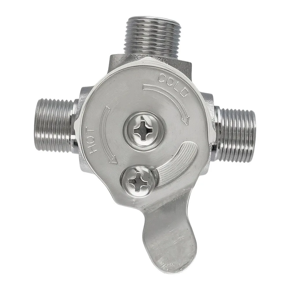 Hot Cold Water Mixer Valve with 3/8 x 3/8 x 3/8 Inch Compression Connections for Under Sink Installation in For Bathrooms
