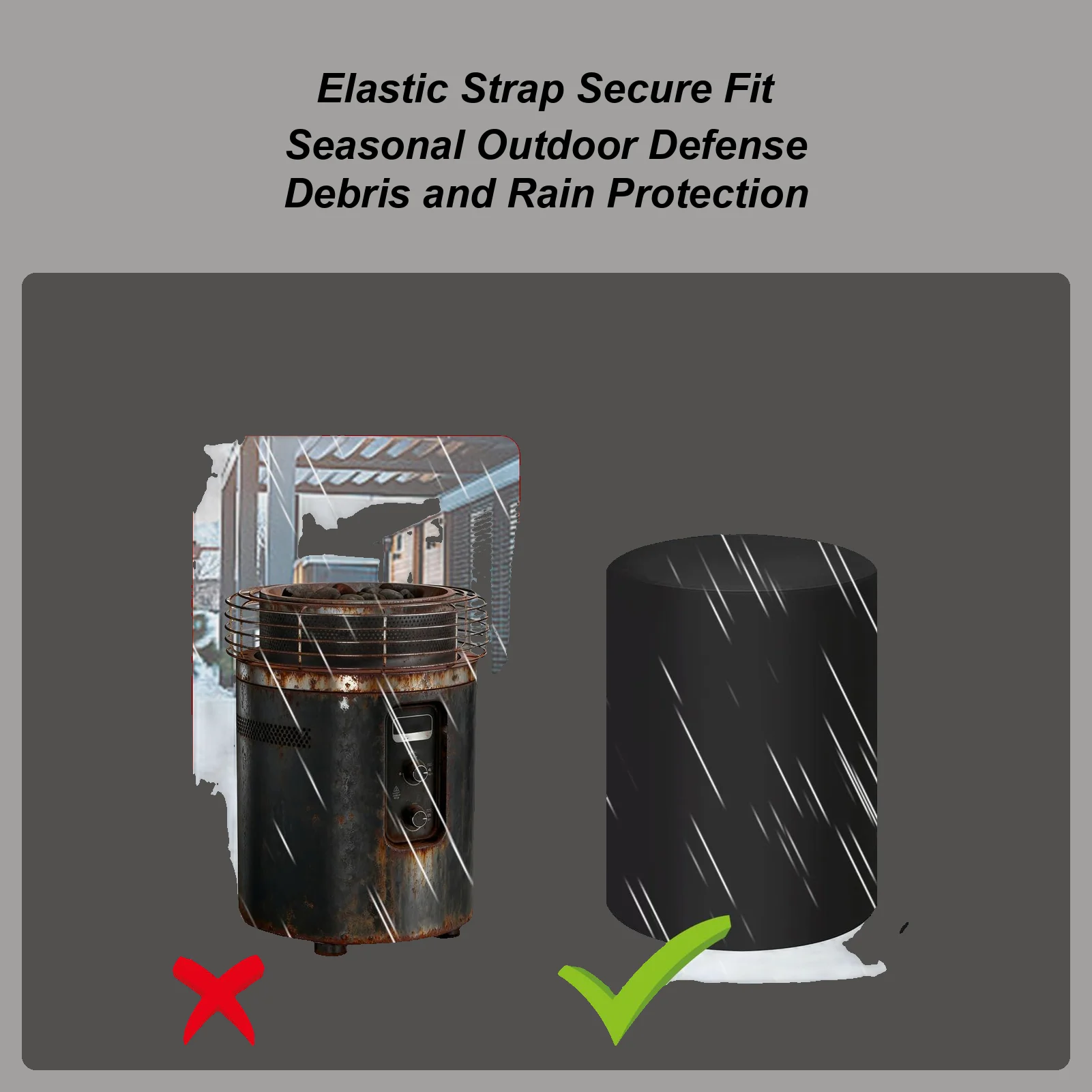 

Защитная крышка для костра, круглая ткань Оксфорд, зимняя сверхмощная крышка для костра для наружного сада, заднего двора, фермы, патио, кемпинга