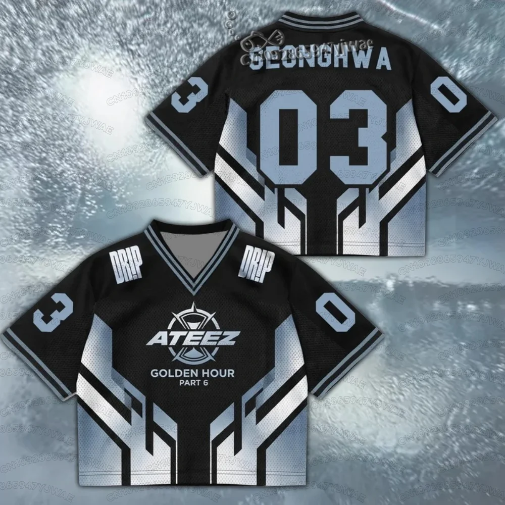 26 Summer Men's Women Short Sleeve T-SHIRT  Chic Drip ATEEZ Golden Hour Part 6 Mix Mesh Jersey Gifts For San Fans KIDS T-SHIRT