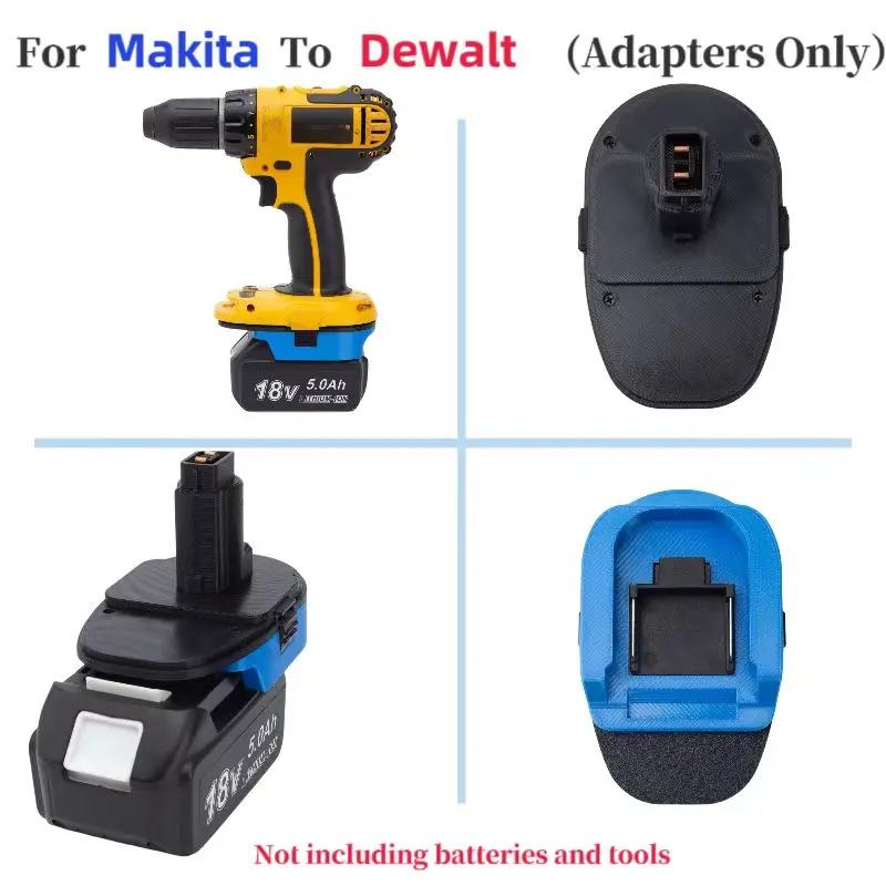 Battery Adapter for Makita 18V Li-ion Battery Convert to for DeWalt 18V Power Tool Adapter(Not include tools and battery)