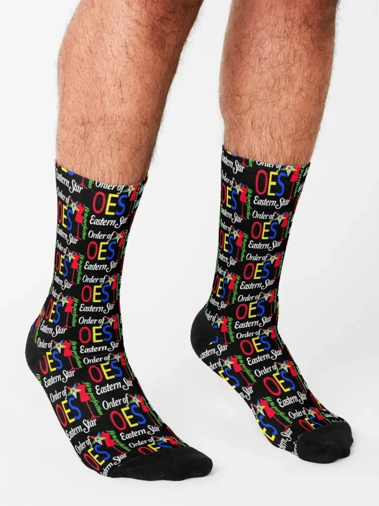 Calcetines con logotipo de estrella oriental para hombre y mujer, calcetín de moda, estilo OES, pedido del logotipo de estrella oriental, ajuste a