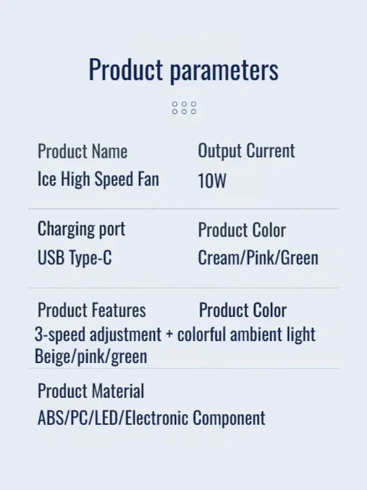 Nowy ręczny mini przenośny wentylator biurkowy USB z oświetleniem otoczenia