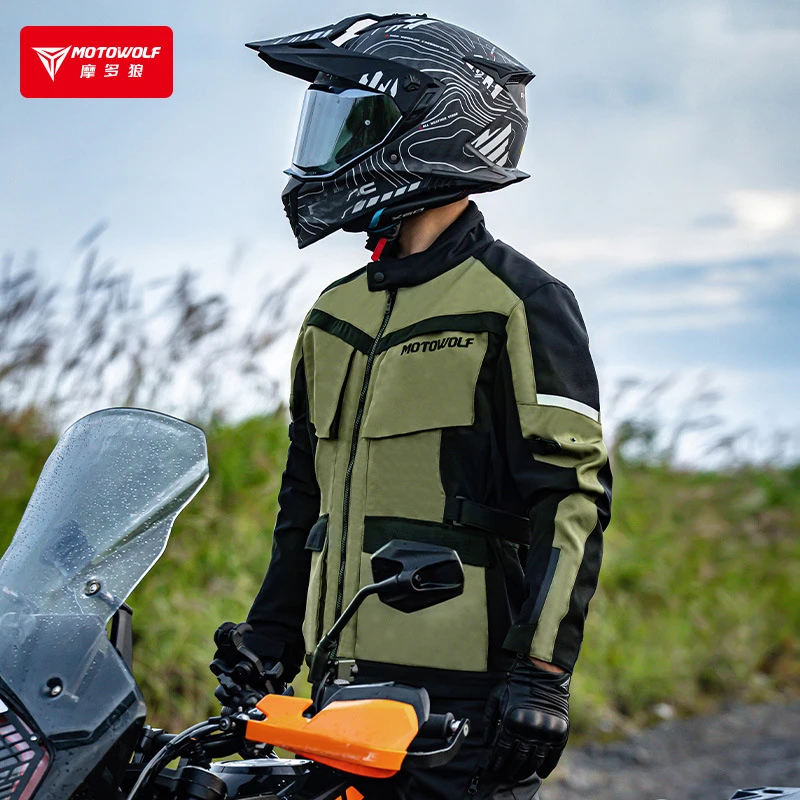 Veste de moto coupe-vent et chaude, équipement anti-chute, coulée trempée, rallye d'équitation, motocross, hiver