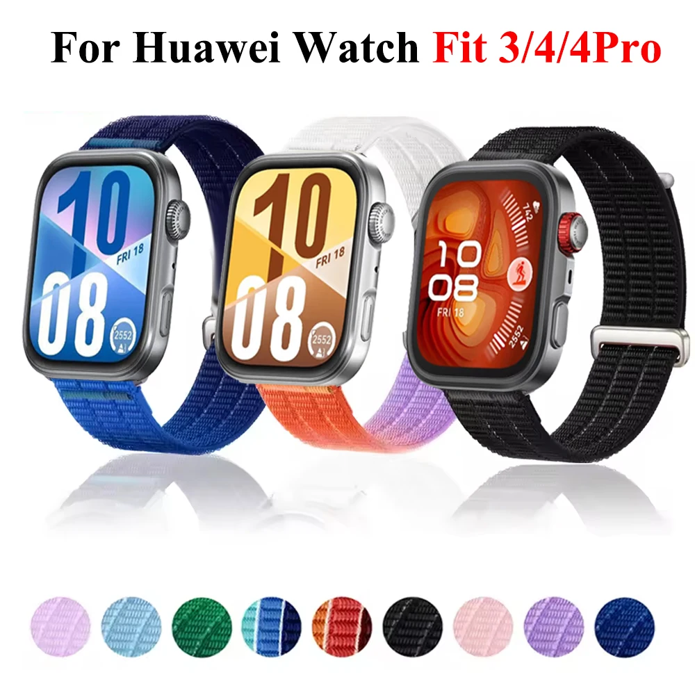 Sport-Nylonarmband für Huawei Watch Fit 3/Fit 4/Fit 4Pro Correa für Huawei Fit 3 4 4Pro Geflochtenes, atmungsaktives Uhrenarmband Zubehör