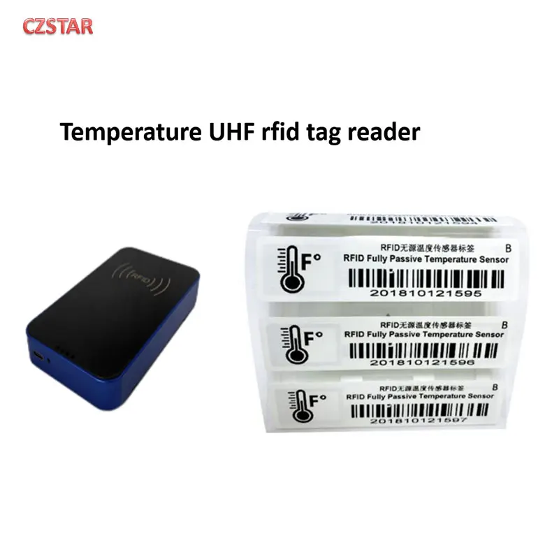 Czstar Temperature Desktop UHF RFID Reader RS232 TCP/IP Temperature Sensor uhf rfid Tag reader Provide Free SDK Temperature Demo