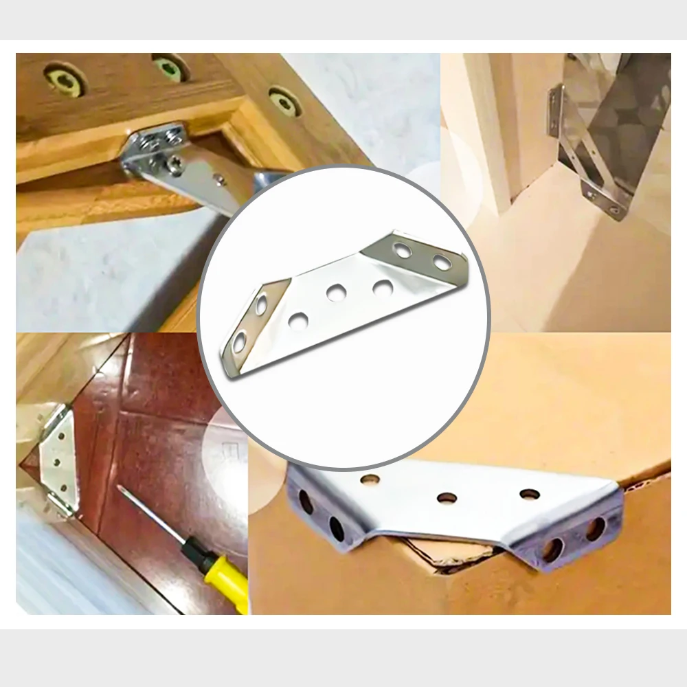 Heavy duty stainless steel angle brackets - multifunctional, three sided support cabinets and metal frame brackets for cabinets