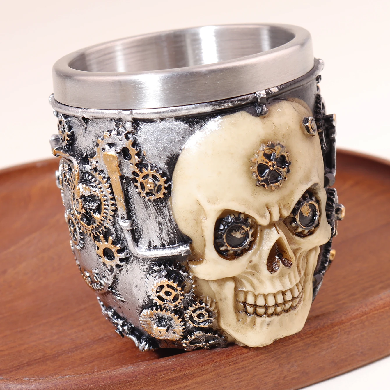 Stainless Steel Shaving Soap Bowl 1/3pcs, Mug Skull, Special for Real Hair Wigs