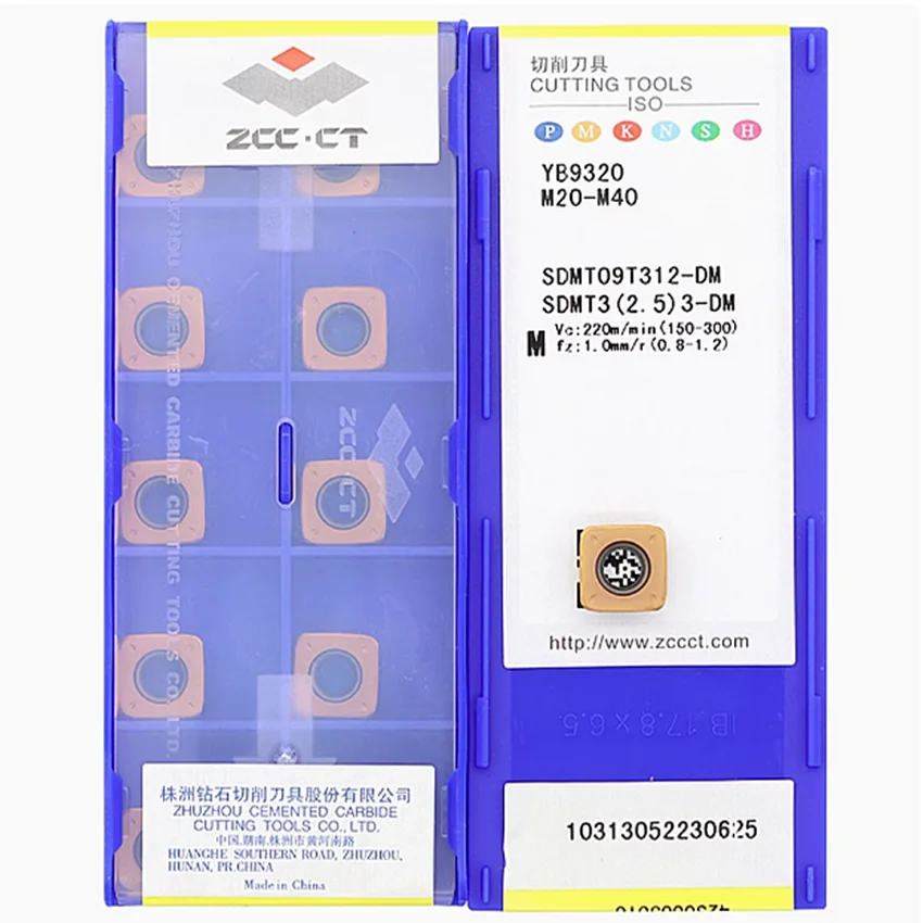 

SDMT09T312-DM YB9320/SDMT09T312-DM YBD252/SDMT09T312-DM YBC302 ZCC.CT CNC carbide inserts Large feed milling insert 10pcs/box