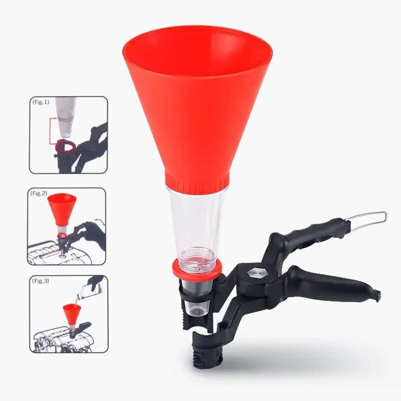 Universal Car Engine Oil Funnel Set Precision Clamp Leak-Proof PVC Versatile Tool for Hassle-Free Auto Filling Maintenance amagi