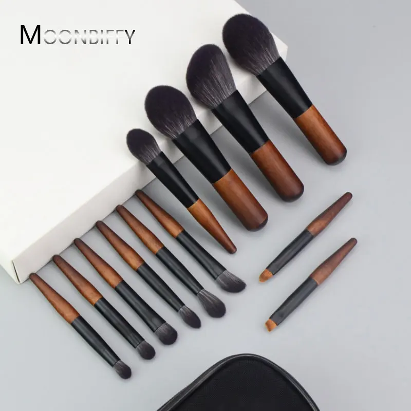 12 PCS Makeup Brushes Set Professional Cosmetics Tools Eyeshadow Concealer Lip Eye Makeup Brush Kits Foundation Powder Blush