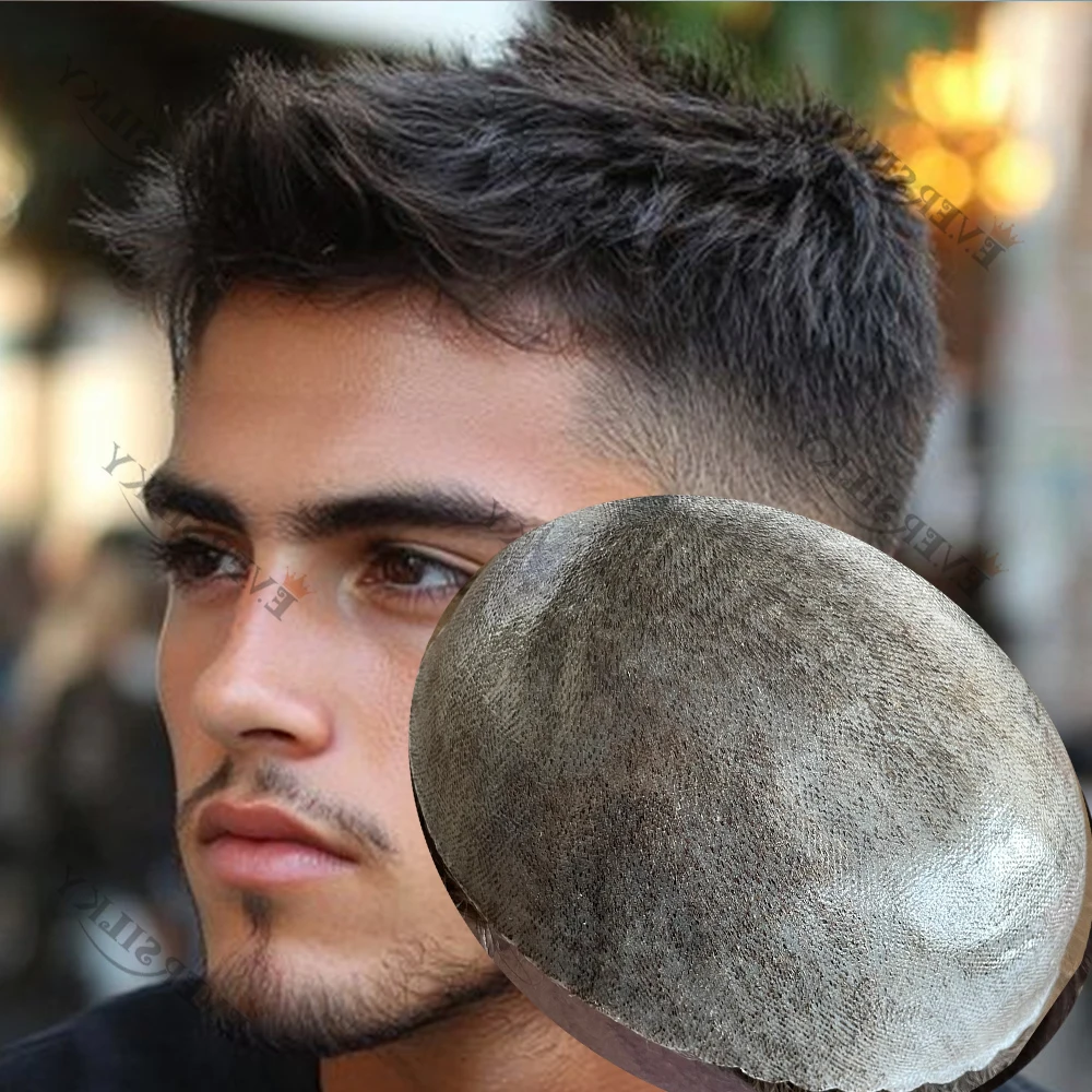 

Мужской коричневый парик из натуральных волос # 3 # 6 # Мужской парик-протез из микро-кожи с натуральной линией роста волос, прочный, полностью из полиуретана, серый 1B80 1B65