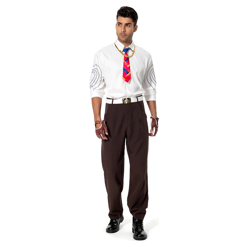 Disfraz de fantasía VALORANT para hombre, camisa, chaleco, pantalones, corbata, traje de fiesta de Carnaval y Halloween