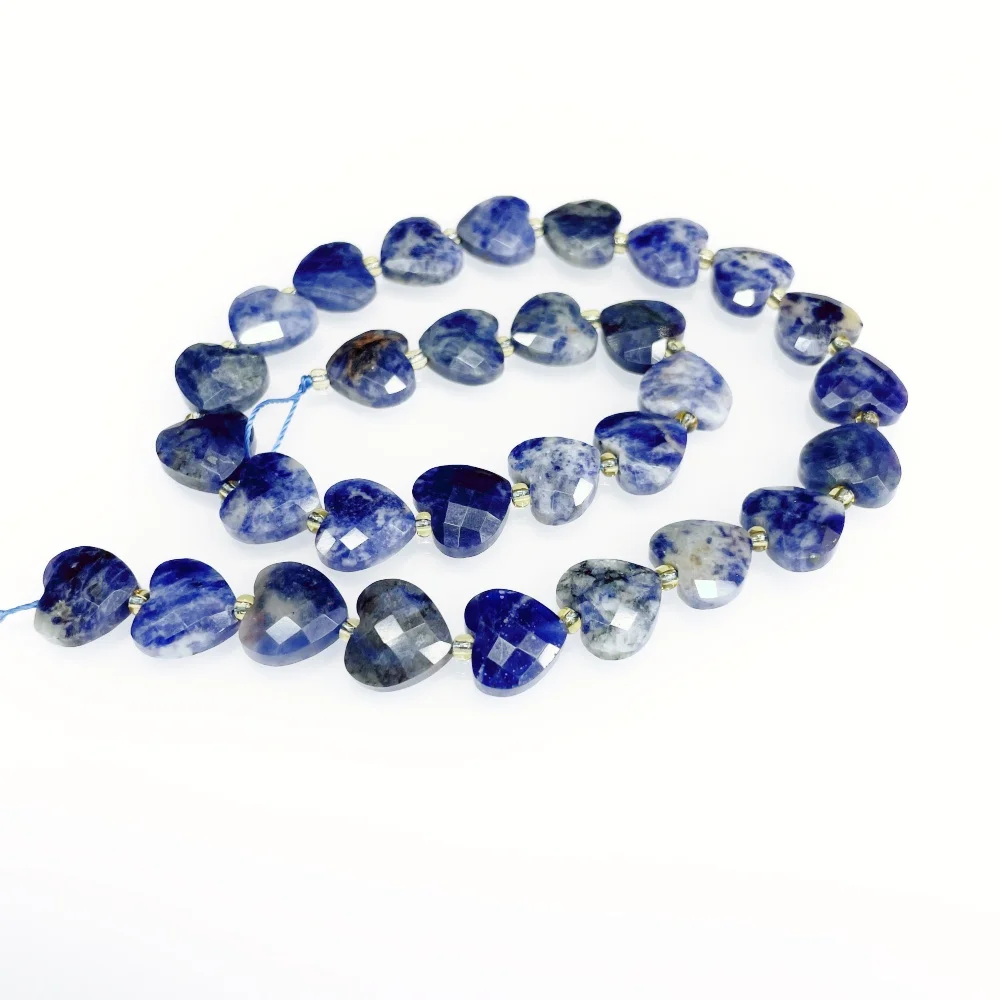 Natürliche 12mm Amethyst-Perlen in Herzform, facettiert, handgefertigt für Schmuckherstellung, DIY-Halskette, Armband, 15'' Zubehör – Detail 16