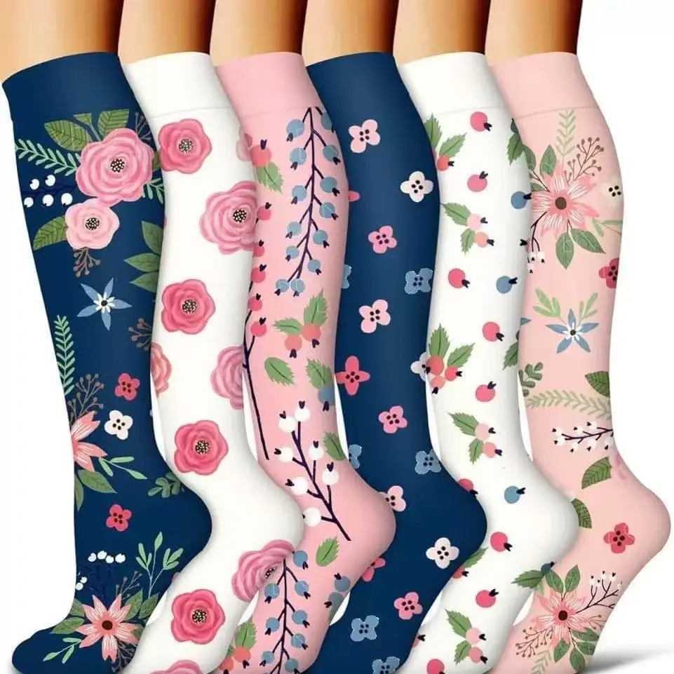 Kompressionsstrümpfe für Damen und Herren, Atmungsaktive Laufsocken, Drucksocken für Fußball, Erwachsenen-Edition, Netzdruck-Socken für Pflegepersonal – Detail 2