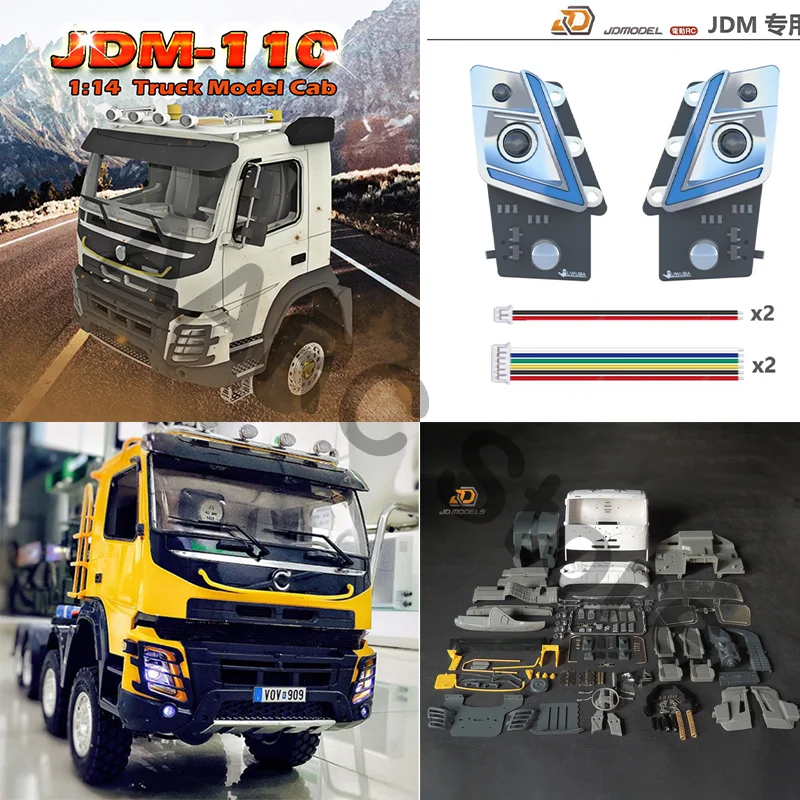 

Для 1/14 Tamiya RC самосвал Volvo FMX JDMODEL DIY пластиковый корпус кабины и системы переднего/заднего освещения