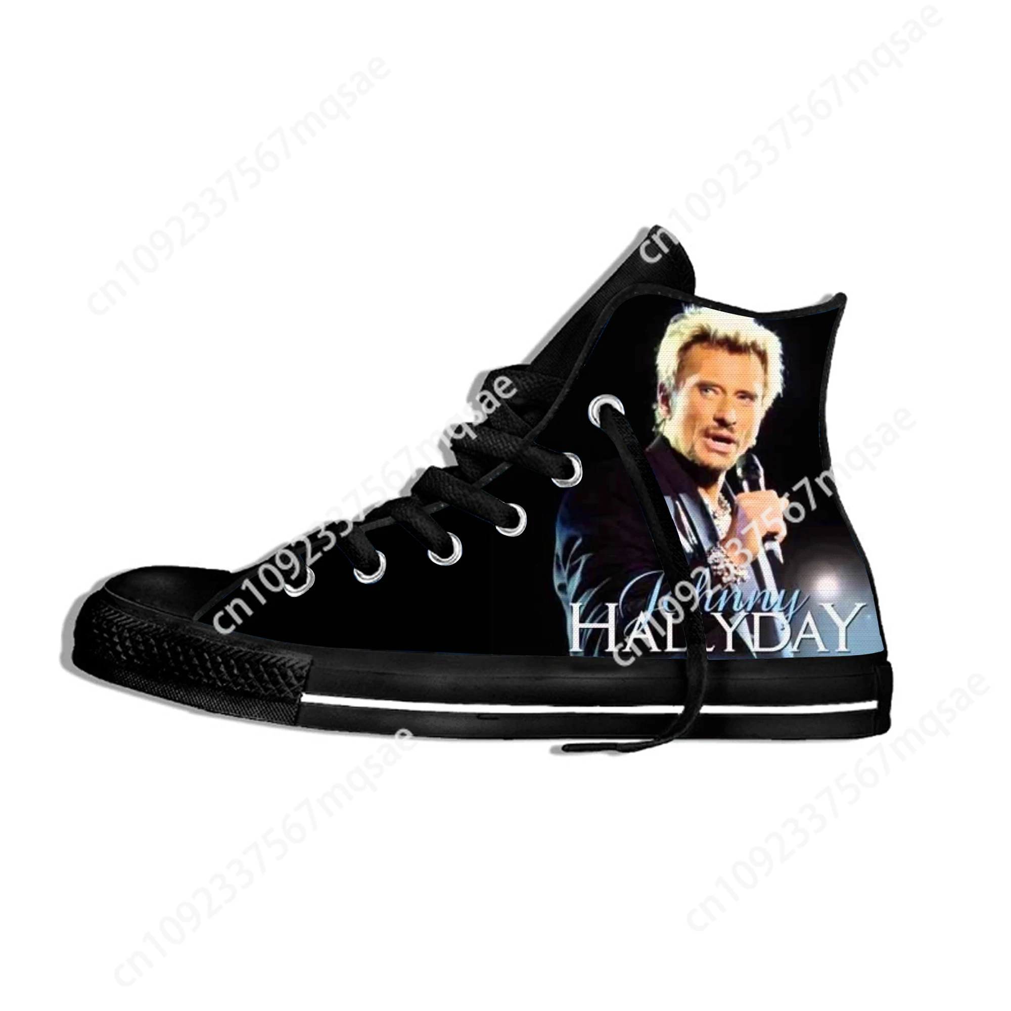 Sapatos de lona Johnny Hallyday estrela francesa para homens e mulheres, tênis respiráveis casuais, leves, top alto, design inovador, moda, quente