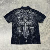Affliction New Men Polo shirt Skull Graphic Harajuku Round Neck Oversized T Shirt Short Sleeve Tops Gothic Clothing Street Wear