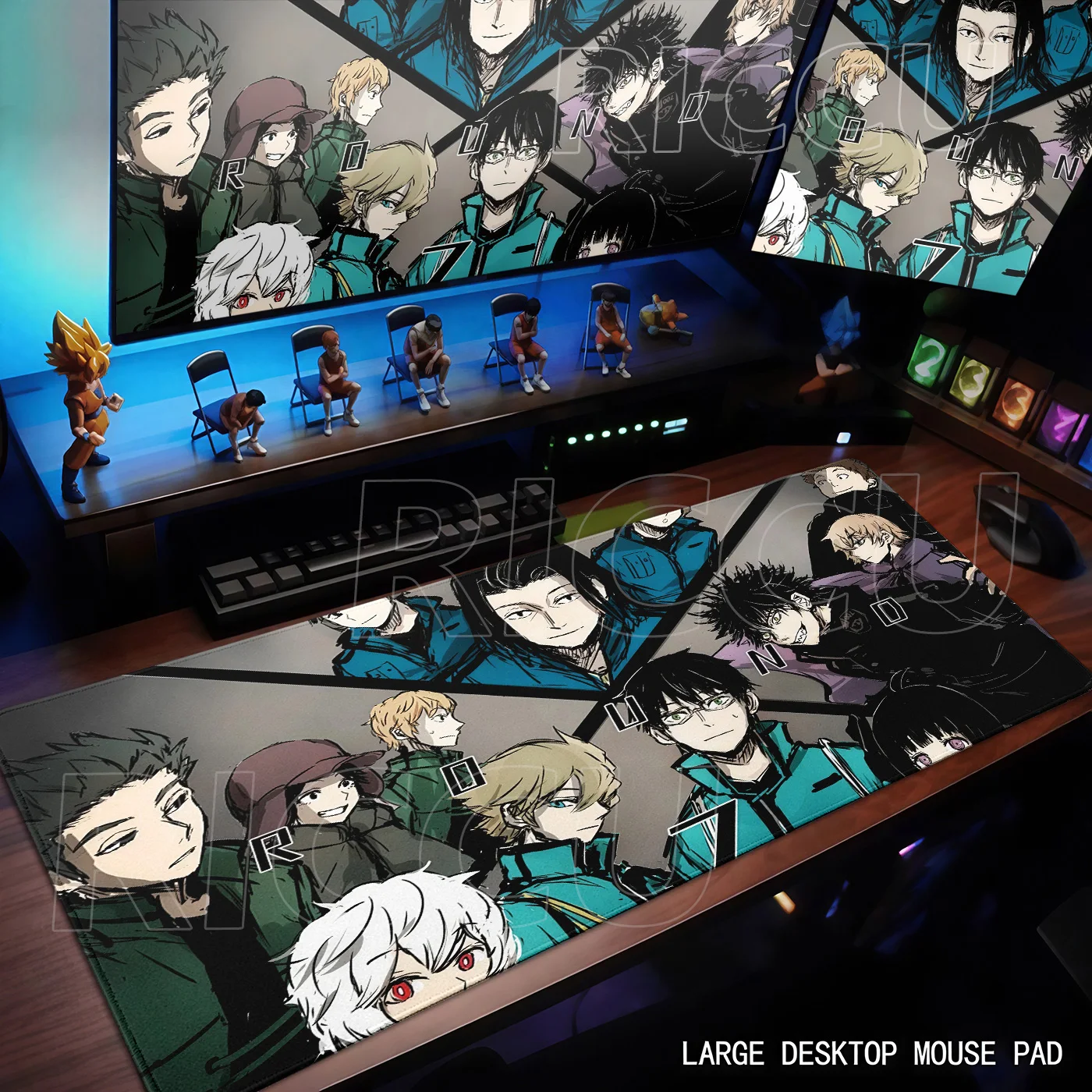 Cartoon World T-Trigger Mouse Pad Large Home PC Gaming Mechanical Keyboard Tablemat Rubber Washable Lock-Edge Anti-Slip Deskpad