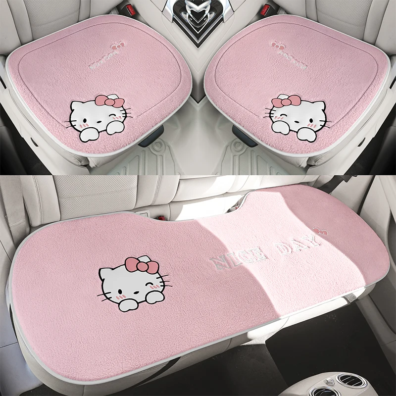 

Autumn and winter plush car cushion simple fashion rose plush pink car cushion warm soft comfortable seat cushion universal