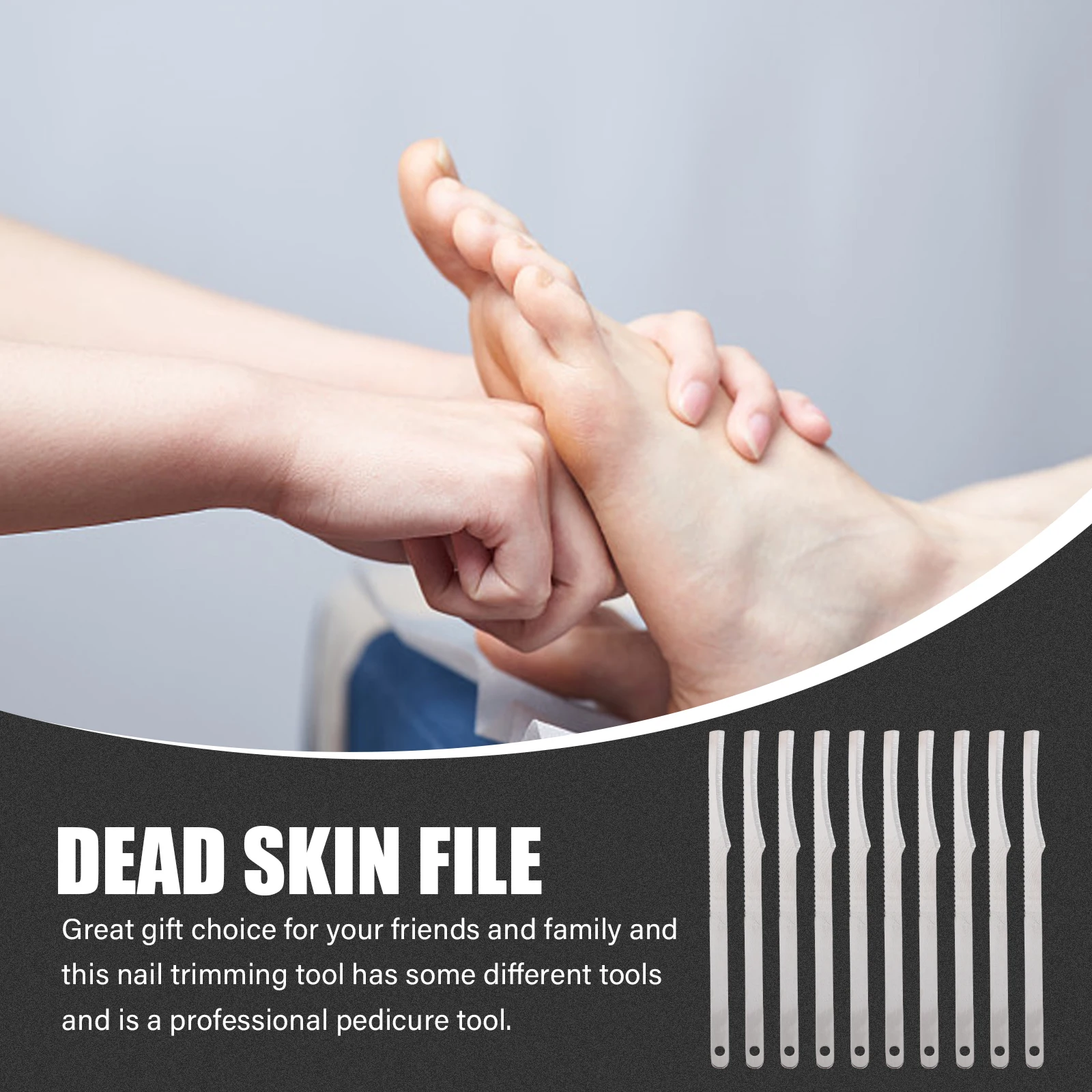 

10pcs Pedicure Tools Set Stainless Steel Scraper Dead Skin Remover Nail Trimmer Heel Exfoliator Multi functional Foot Care Kit