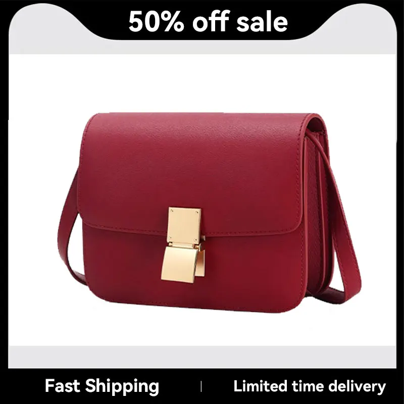 2025 NEW Women's Bag Lady Luxury Box Bag Retro Tofu Small Square Shoulder Bag Messenger Female Genuine Leather Flap Handbag