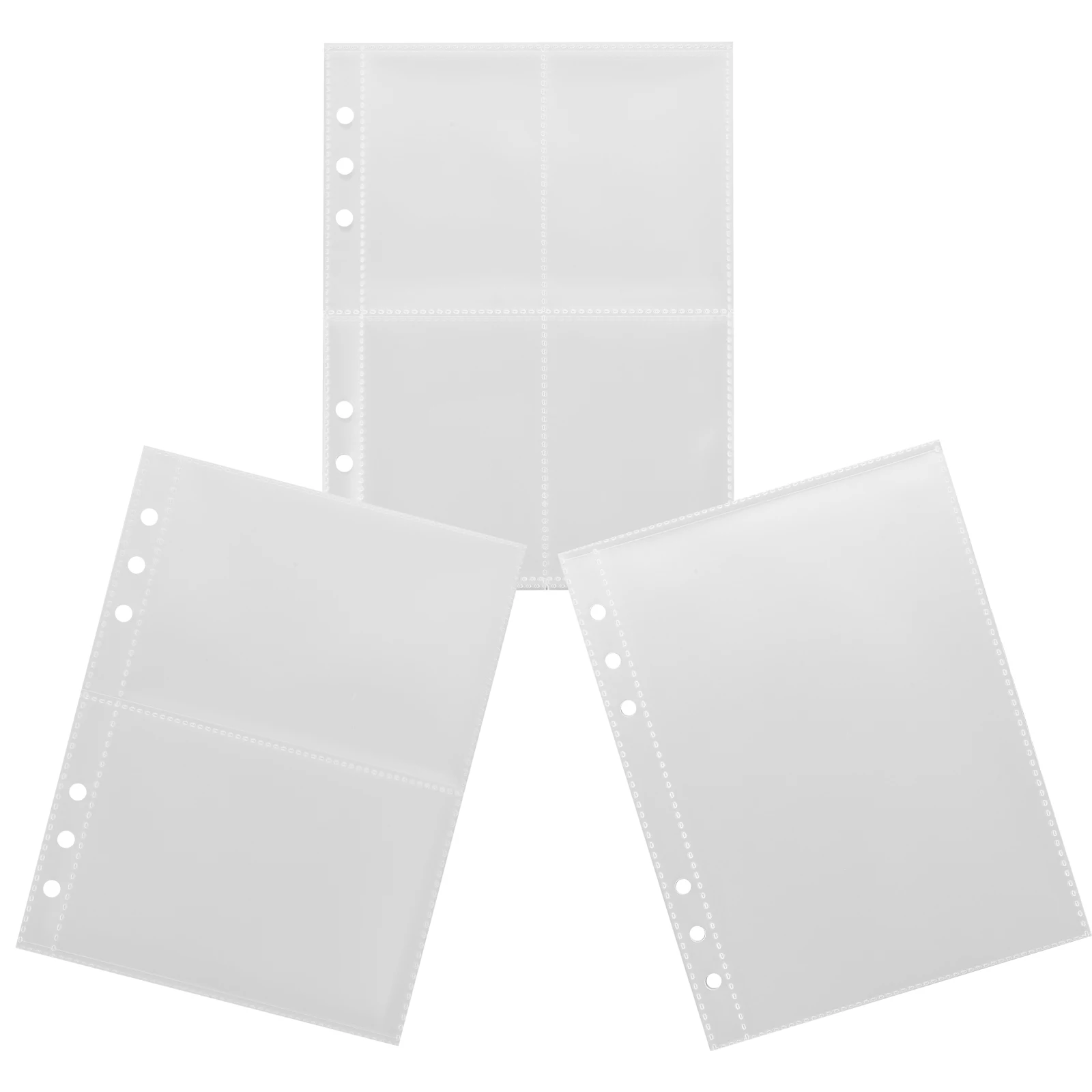 

3 Books A5 Loose-leaf Card Inner 1x1 1x2 1x4 Grid Pages Photo Album Supplies Transparent Binder Sleeves Postcard