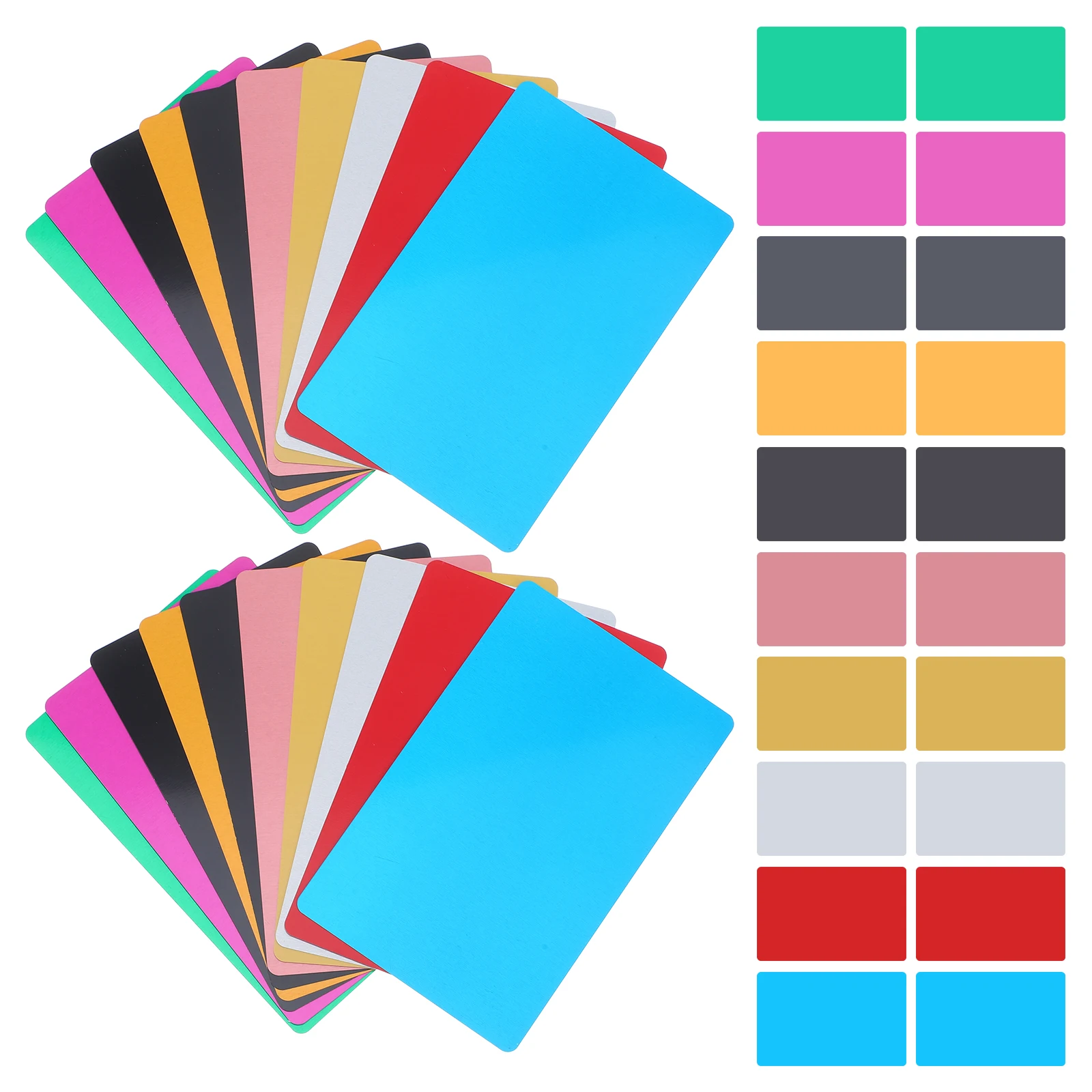 

100 Pcs Blank Card Aluminum Blanks Name Business Cards for Printing Visiting Engraving