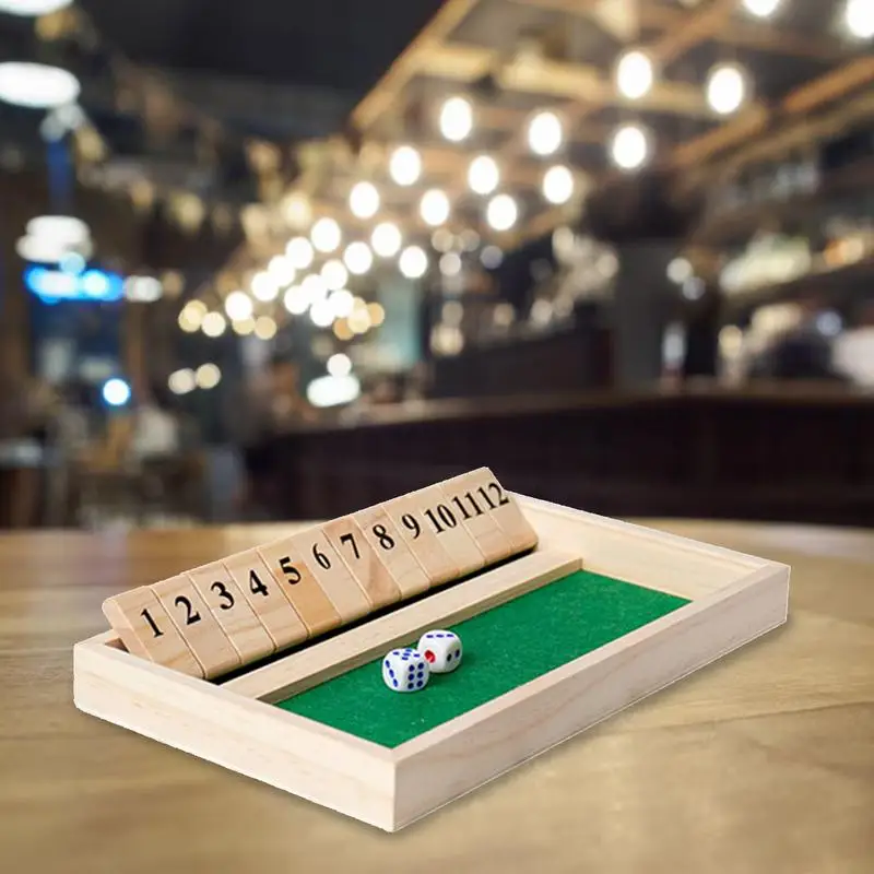 

Shut The Box Game Pub Board Game With 12 Numbers Tabletop Version Front Porch Classics Circa Wooden Board Game With Dice