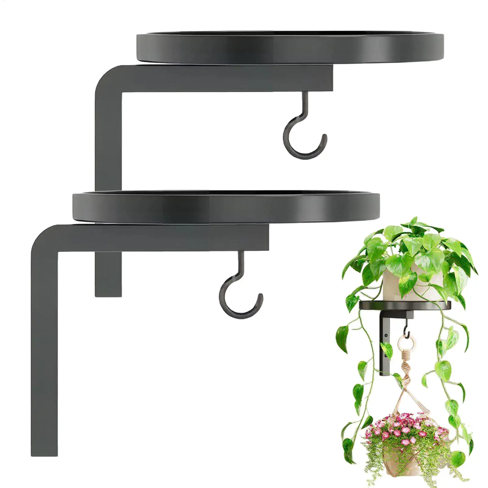 Wall Plant Holder 2 Pieces Heavy Duty Space Saving Stand Support Plant Wall Shelf for Indoor Flower Outdoor Corner Kitchen Sill
