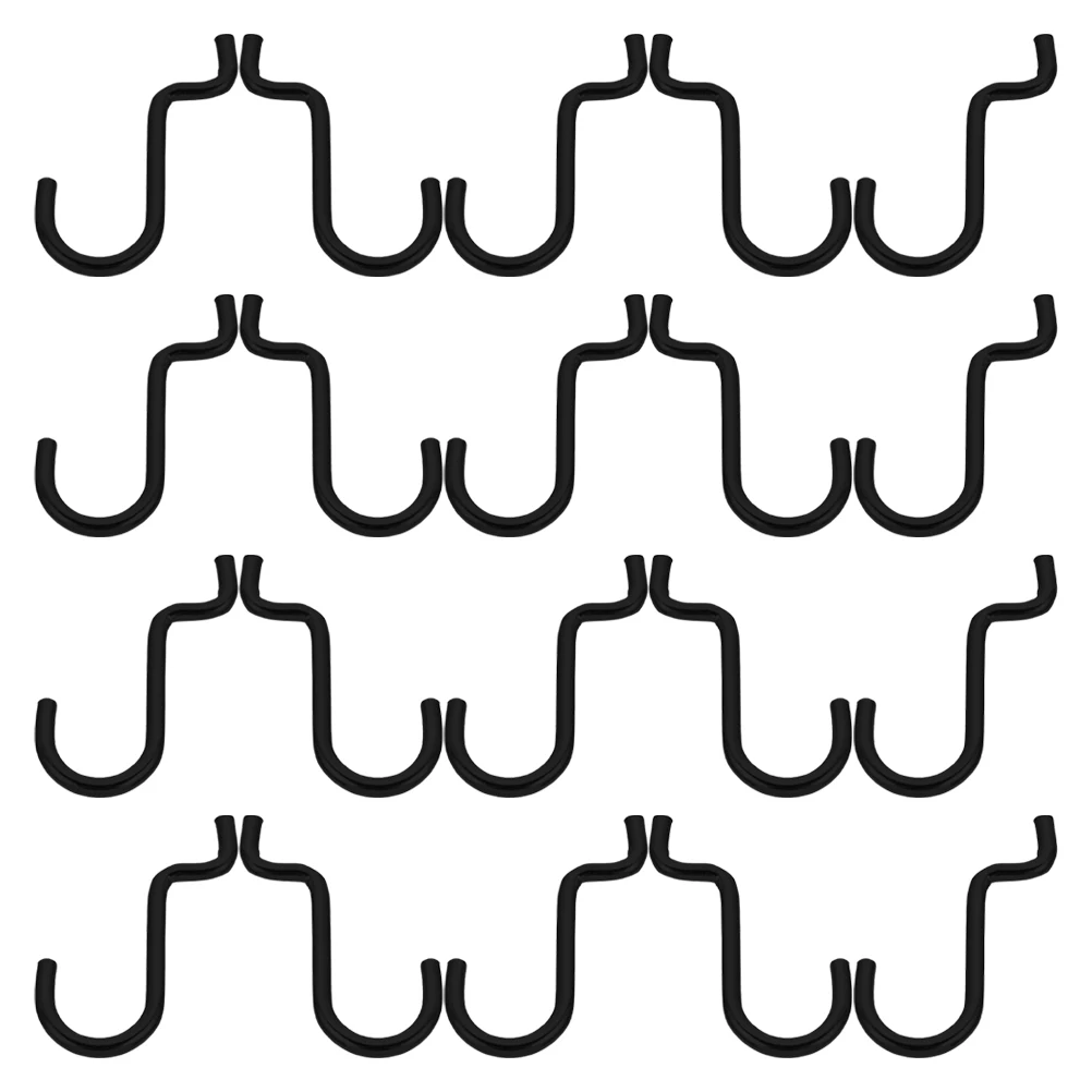 

30pcs Iron Wire Hooks for Peg Board Heavy Duty J Hooks Organizer Storage Solution Non Slip Coating Sturdy Durability Versatile
