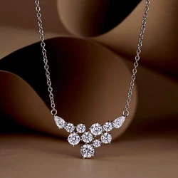 Huitan Multi Cubic Zirconia Pendant Necklace Women New Trendy Engagement Wedding Necklaces Silver Color Luxury Jewelry Drop Ship