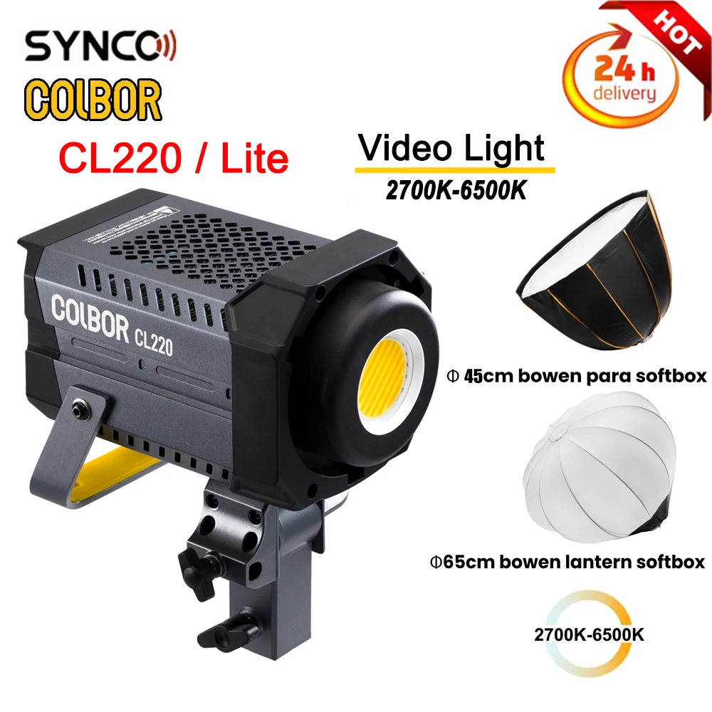 

Synco COLBOR CL220 Lite COB Photography Lighting Lamp Led Light for tiktok Streaming Video Studio Camera Photo for Youtube