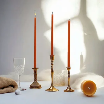 15 sztuk czysty wosk pszczeli świece stożkowe miód świece chanukowe na rytuał modlitwa kościół bezzapachowe świece dekoracje na urodziny