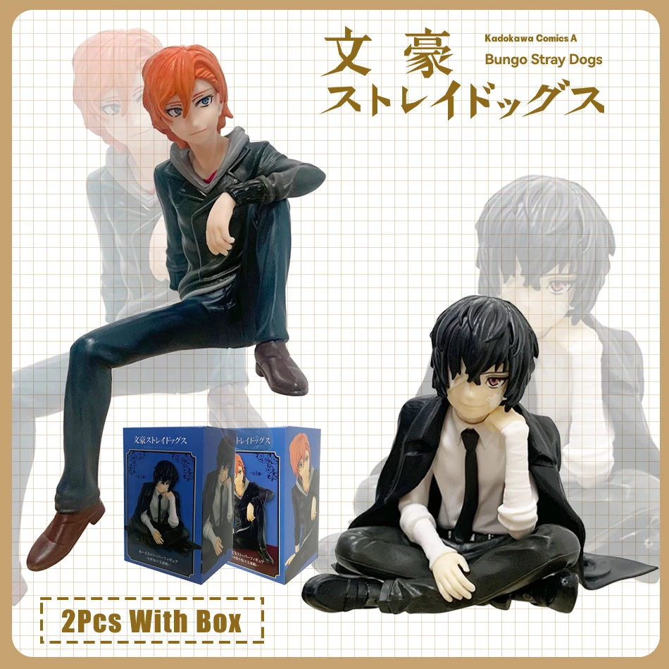 Bungo Stray Dogs 13Cm Chūya Nakahara Dazai Osamu Noodles Press Figure Koleksi Patung Kartun Jepang Mainan Lucu