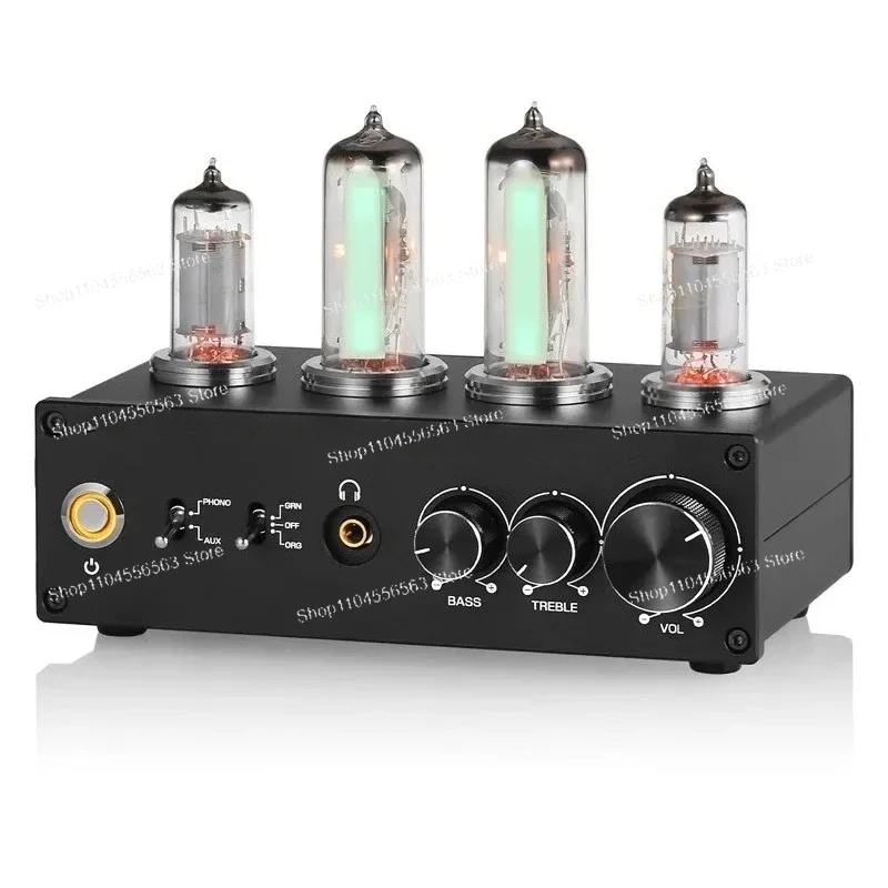 （Popular Items Today）HIFI Vacuum Tube Tuner MM/MC Turntable Header Amplifier Desktop Ball Pre-stage With High And Bass 6E2 Cat's
