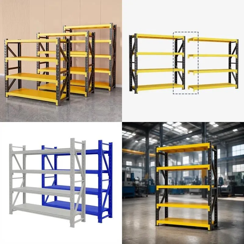 Heavy Duty Steel 4 Tier Shelving Unit for Supermarket Home Storage and Logistics Goods Organization