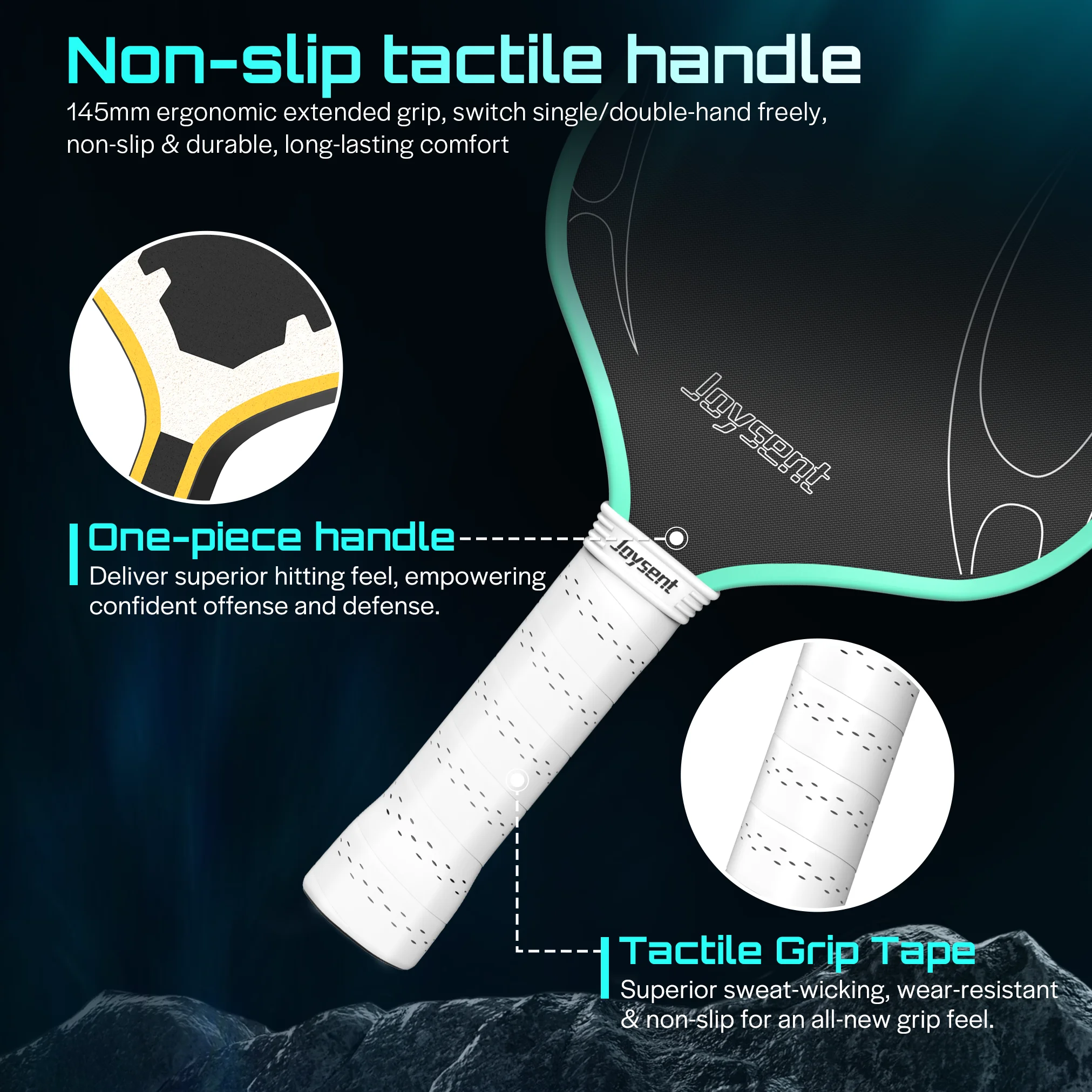 Joysent Pickleball Racket T700 Carbon Fiber Pickleball Paddle 14mm EPP Gearfoam Core Thermoformed Control & Spin For Men Women