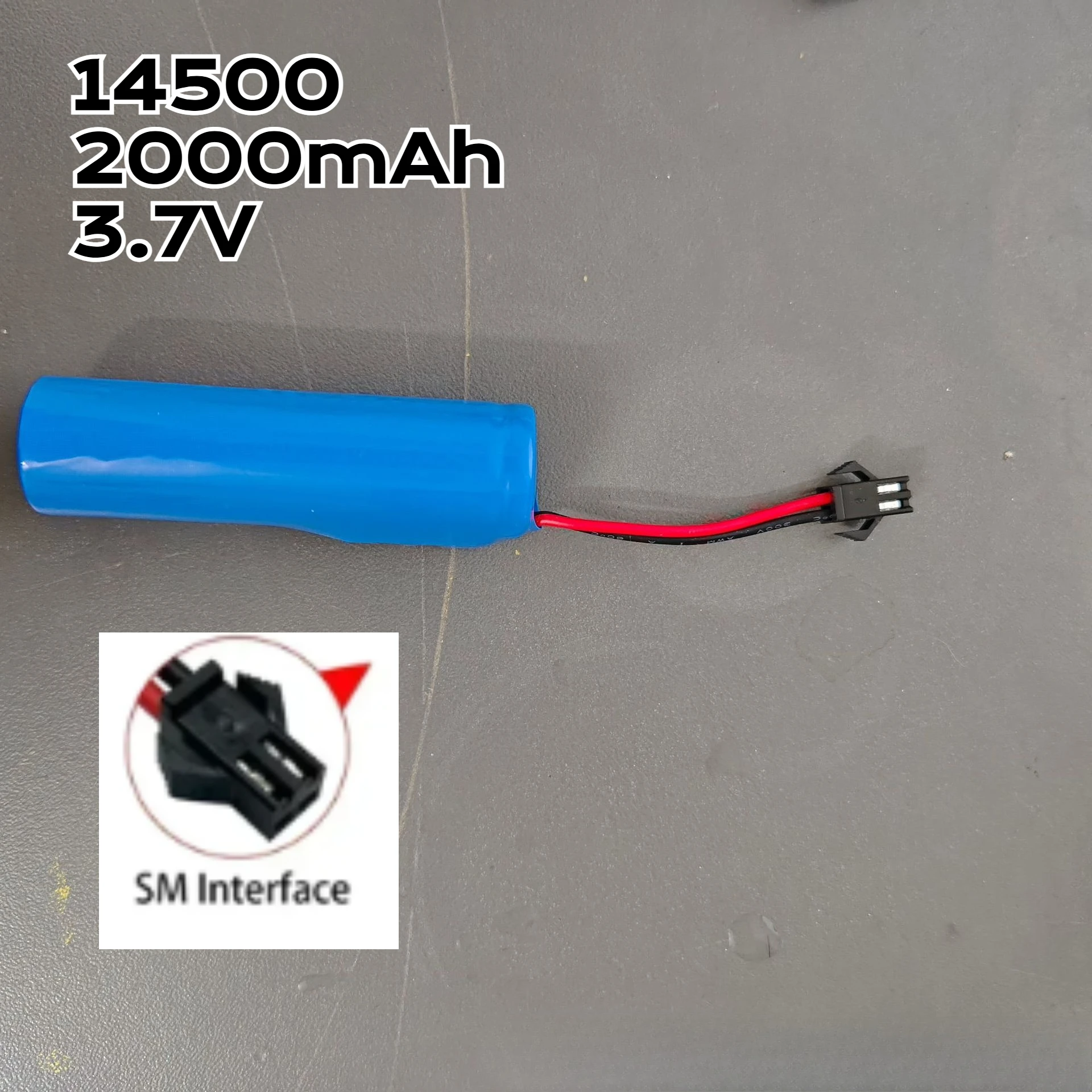 14500 3.7V 2000mAh/800mAh Ready-to-Use Battery with SM Connector Easy Installation for Multiple Applications