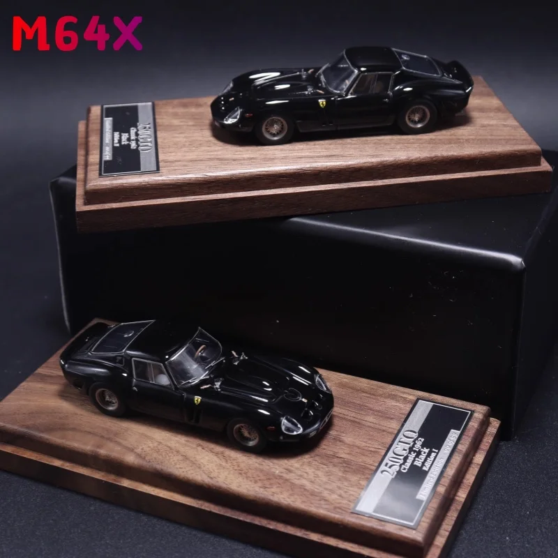 MY64 1: 64 250 GTO Base de madera especial personalizado edición limitada modelo de coche de simulación de resina, decoración para adultos, juguete para niños