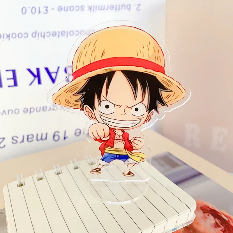 One Piece  Luffy Roronoa Zoro Action Figures Anime Acrylic Desk Stand Figure Model Toy Desk Decoration Ornaments Standing Plates