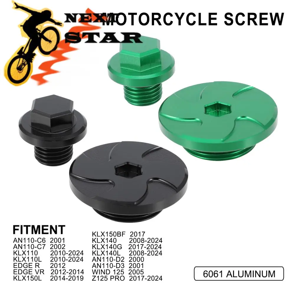 Motorcycle Timing Screws Oli Filter Plugs Cap Cover For Kawasaki KLX110 KLX110L 2010-2024 KLX150L/150BF/140/140G AN110-C6/C7