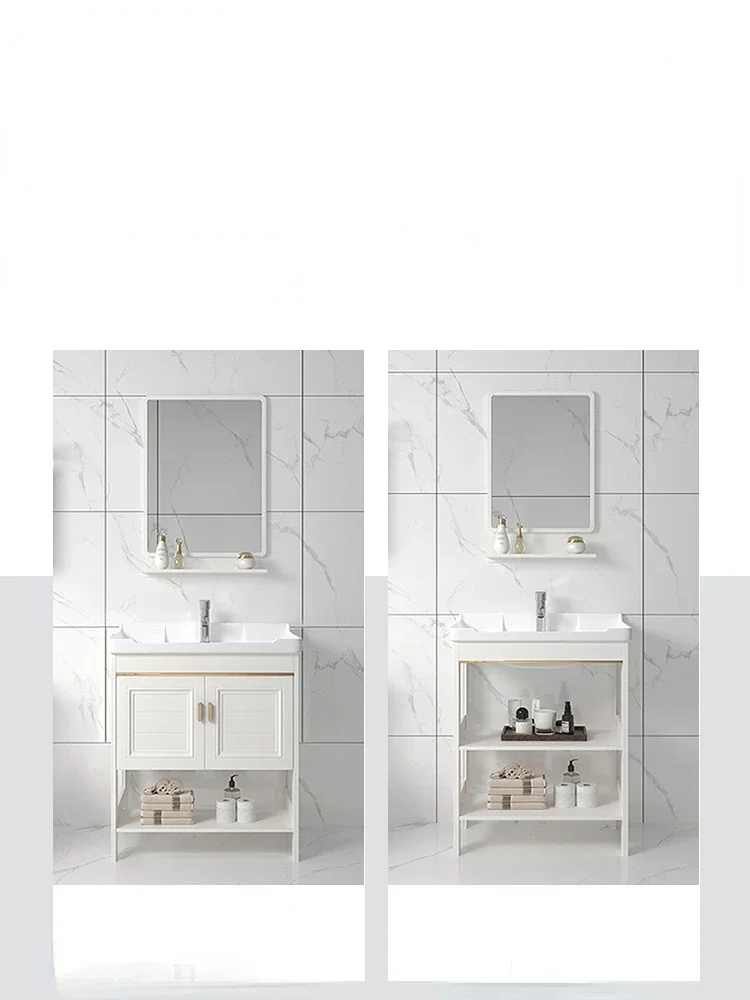 Floor Type Wash Basin Bathroom Cabinet Combination Small Apartment Washstand Wall-Mounted Washbasin Basin Integrated