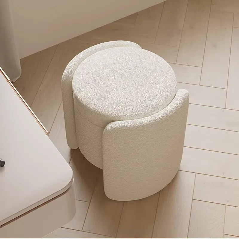 Makeup Vanity Stool With Storage Dressing Stool Household Shoe Changing Stool Ottoman Seat Footrest For Home Living Room Bedroom