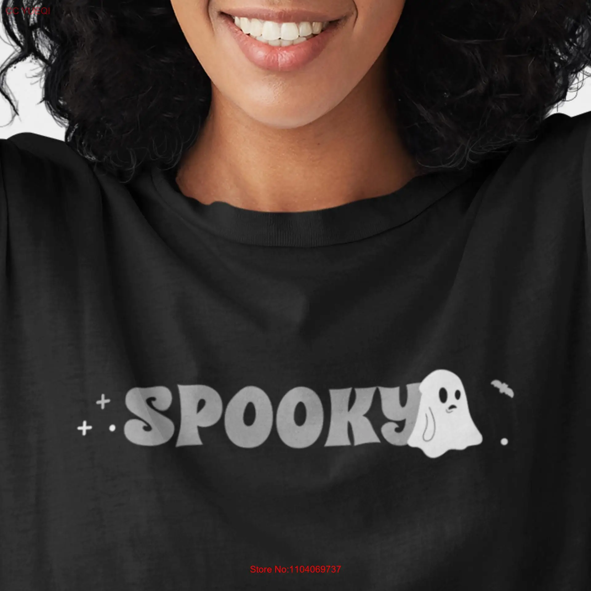 Spooky T shirt Halloween Cute Funny Ghost for Him Her Kids Party Friends Fun Trick or Treat Fright Night Horror