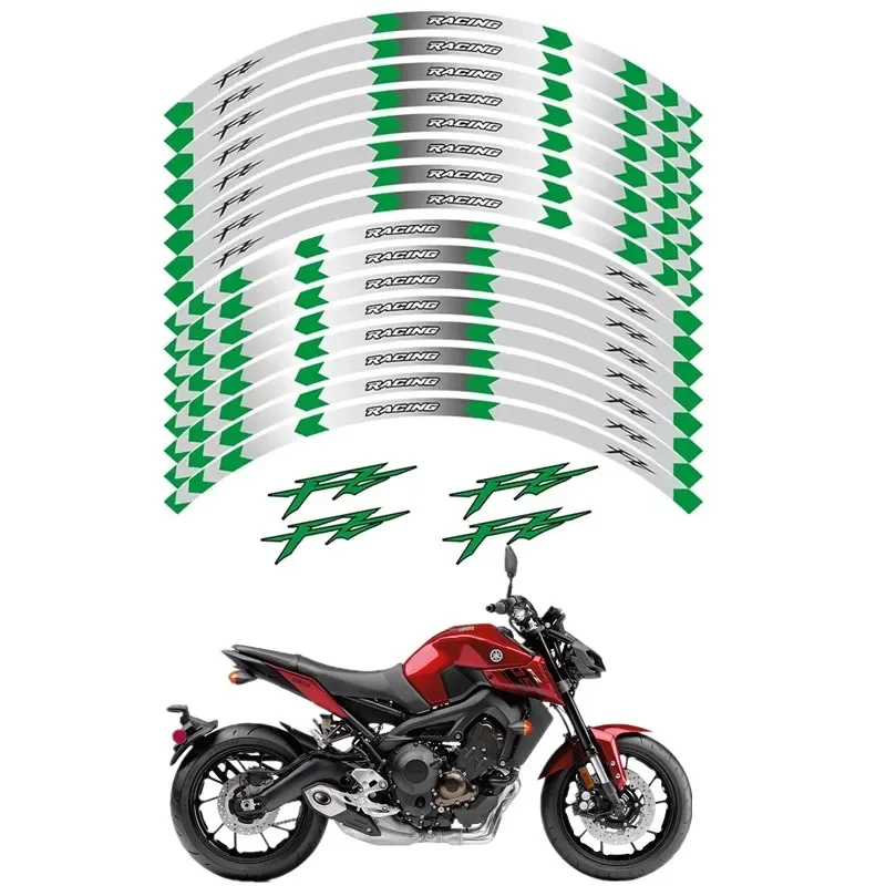 Motocicleta Roda Decoração Decalque Adesivo, Moto Peças, Verde, YAMAHA FZ1, FZ6, FZ-07, FZ8, FZ-09, FZ-10, FZS1000, FZ 1 6