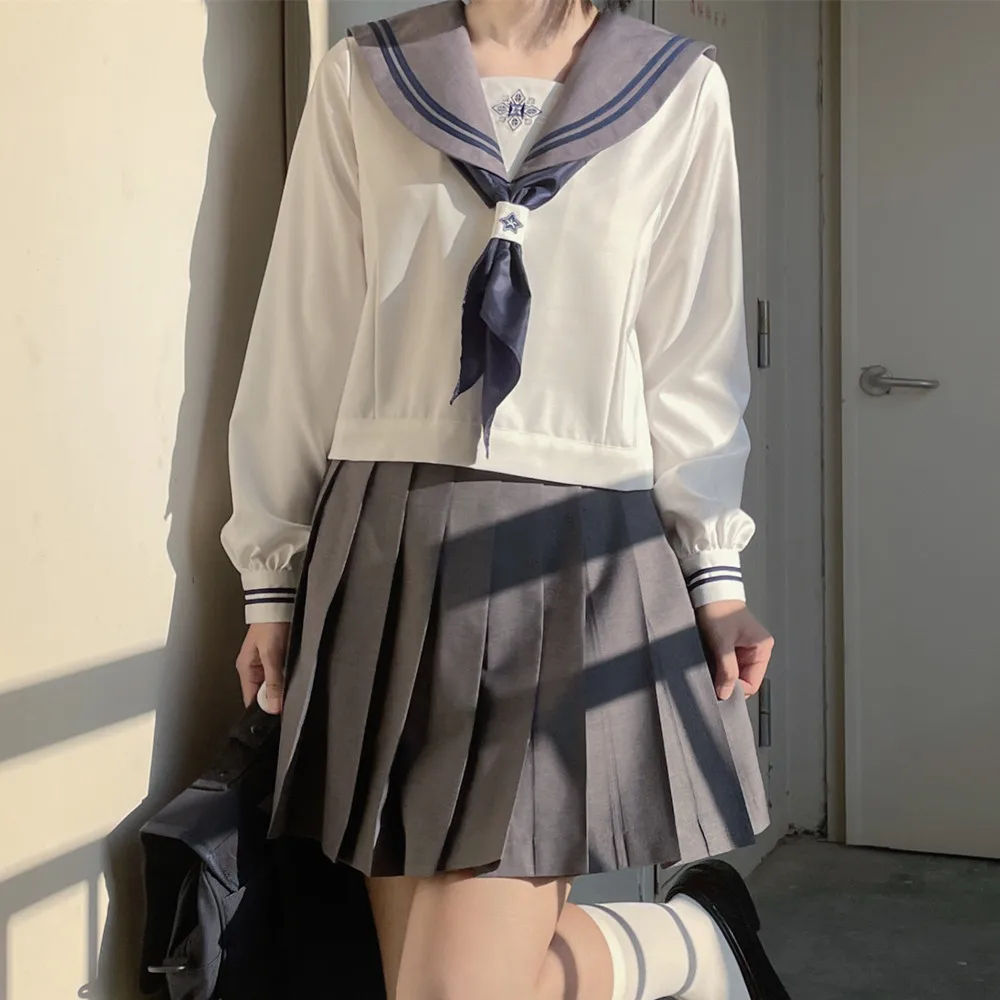 Japanese School JK Uniform Long Short Sleeve Shirt Pleated Skirt Suits Korean Girls Cheerleading Chorus Party Sailor Uniforms