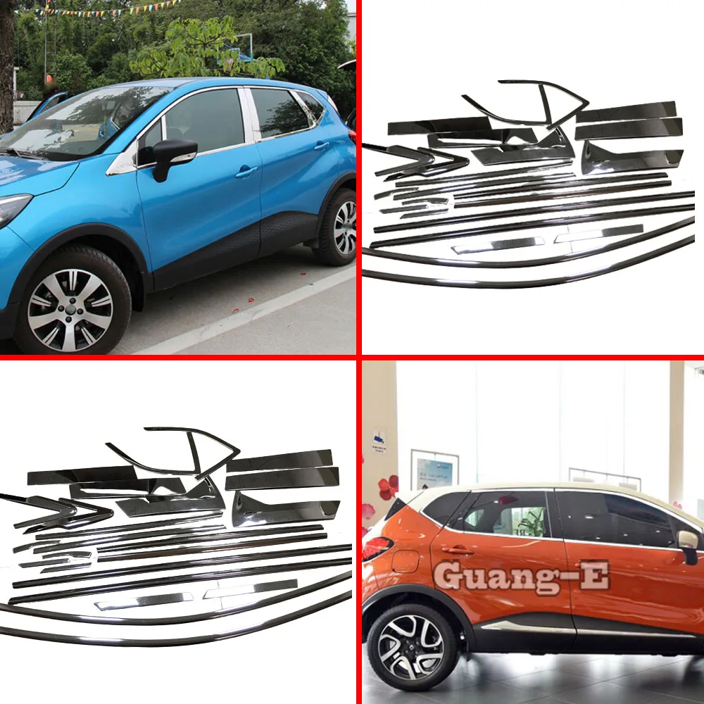 Car Body Stick Stainless Steel Glass Window Garnish Pillar Middle Column Strip Trim For Renault Captur 2015 2016 2017 2018 2019