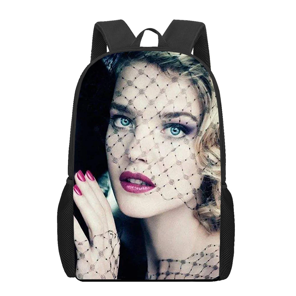 Natalia Vodianova 3d Print Boekentas Jongens Meisjes School Rugzak Kids Puppy Mochilas Escolares Infantis Kinderen Schooltassen